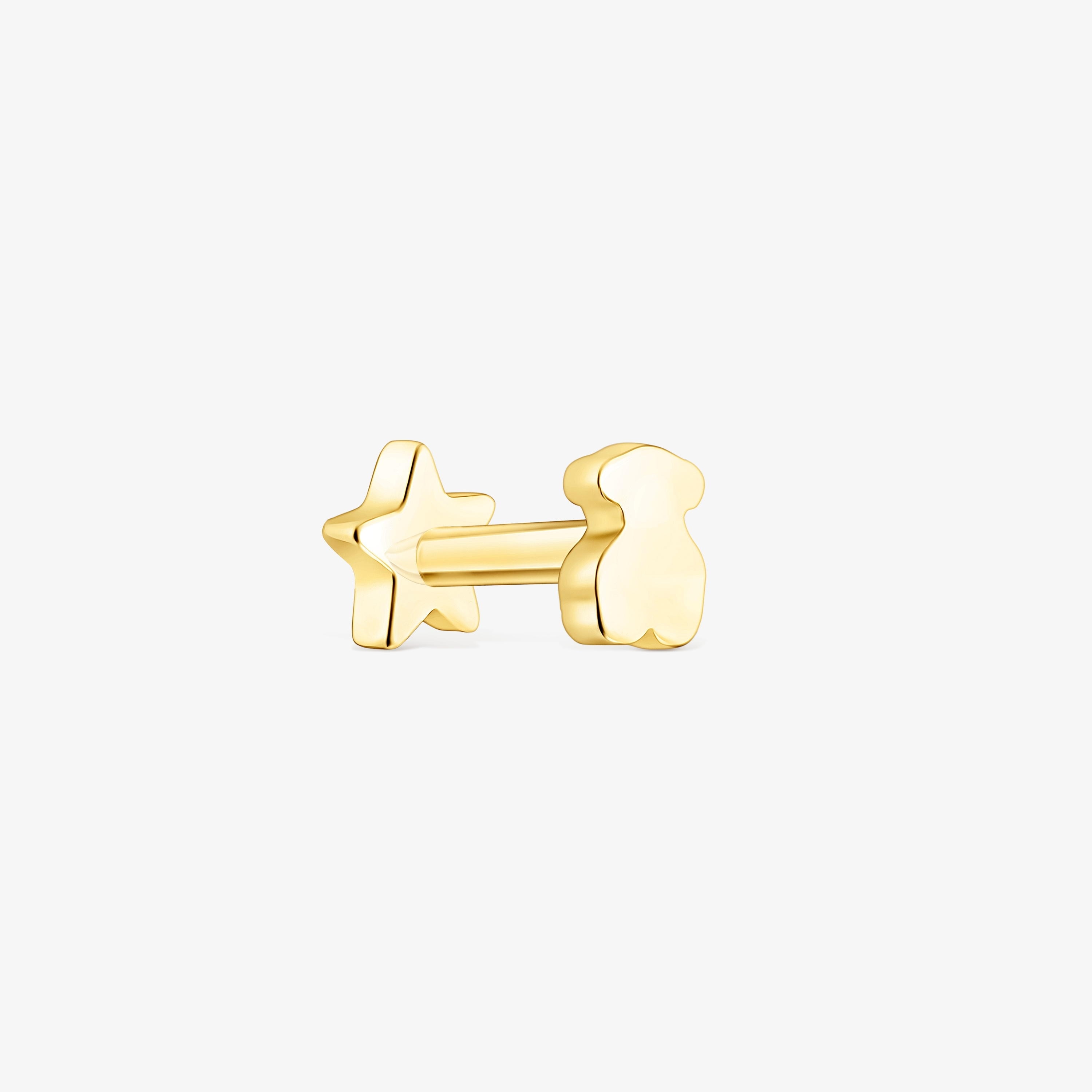 18K solid gold TOUS Basics star ear Piercing