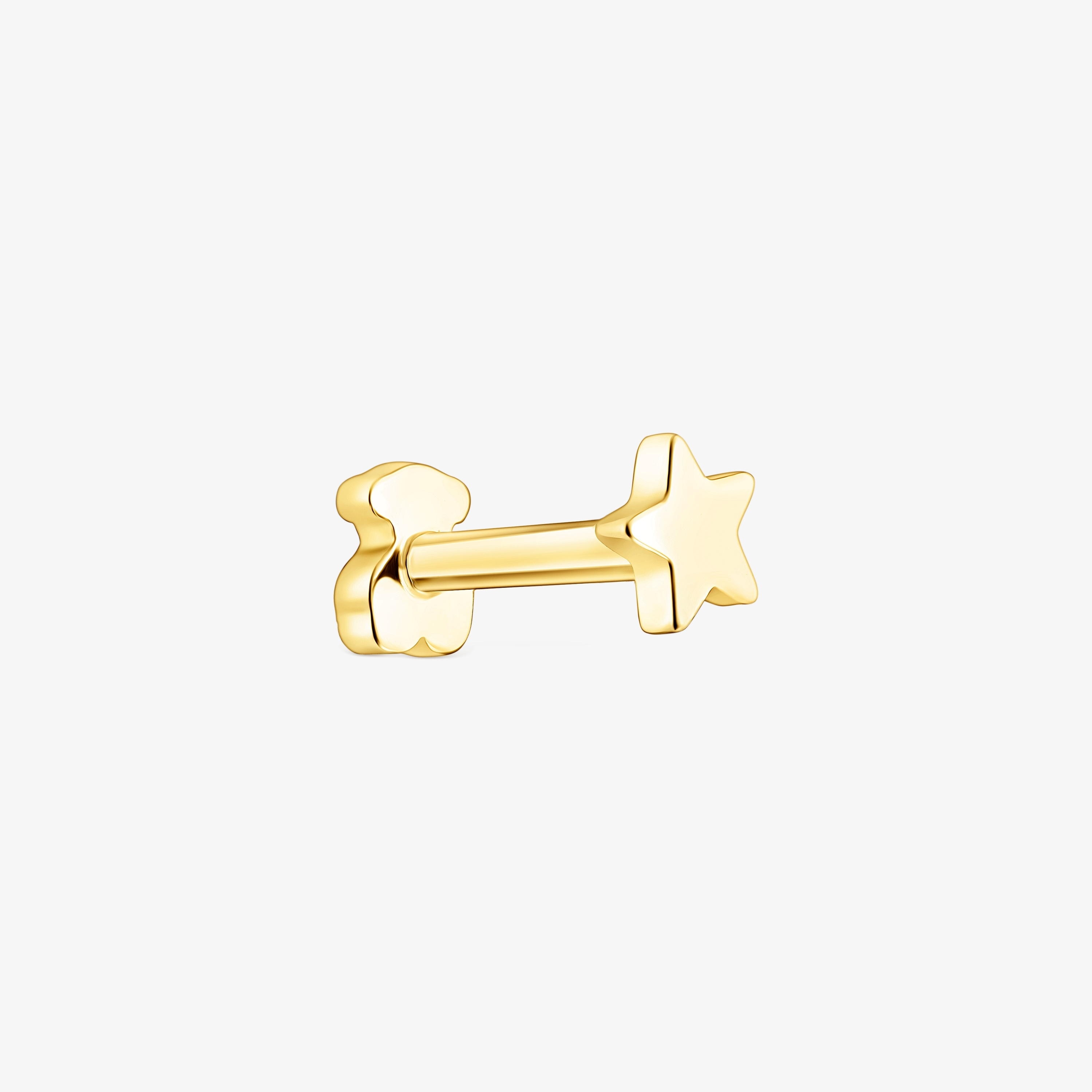 18K solid gold TOUS Basics star ear Piercing