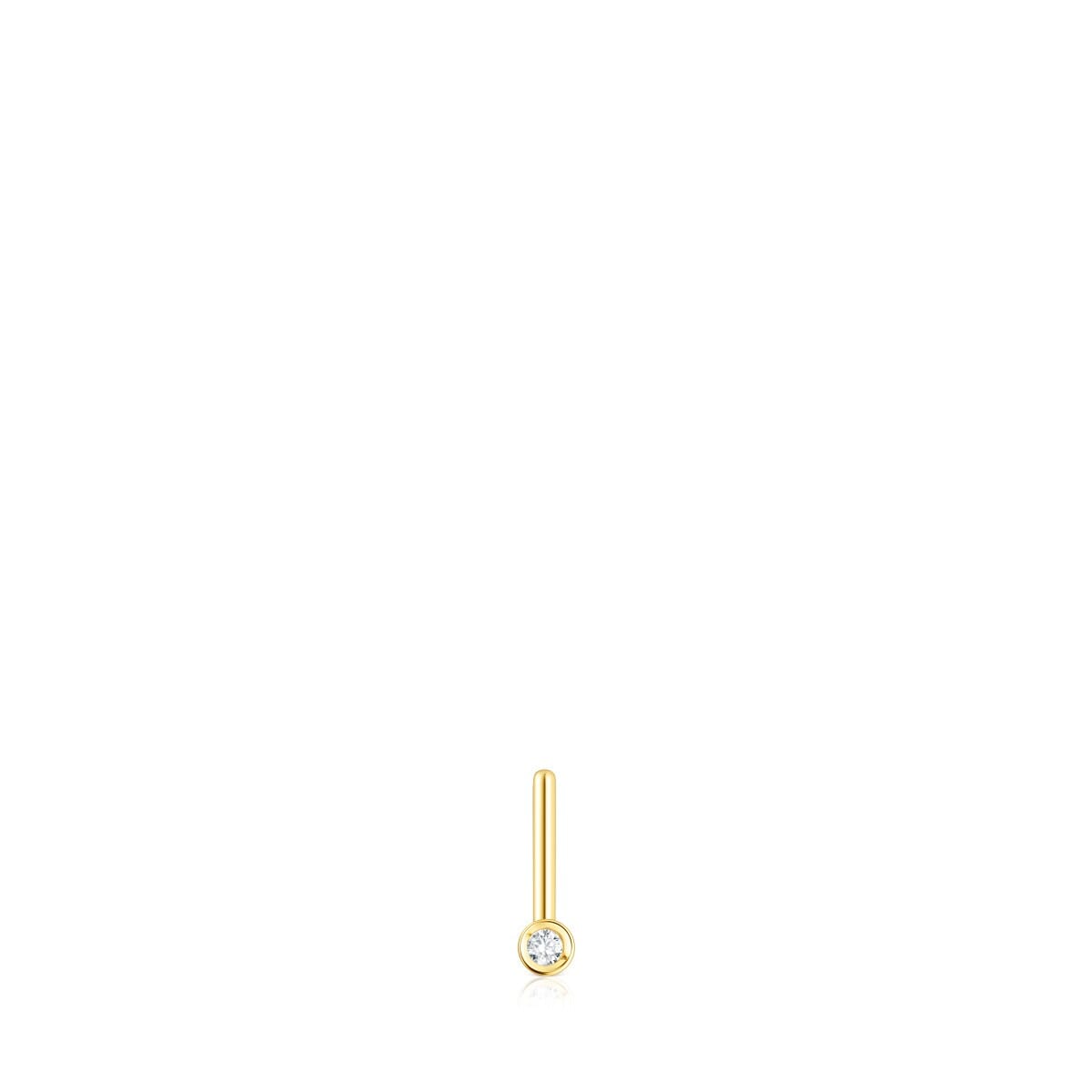 Gold TOUS Basics nose Piercing with diamond