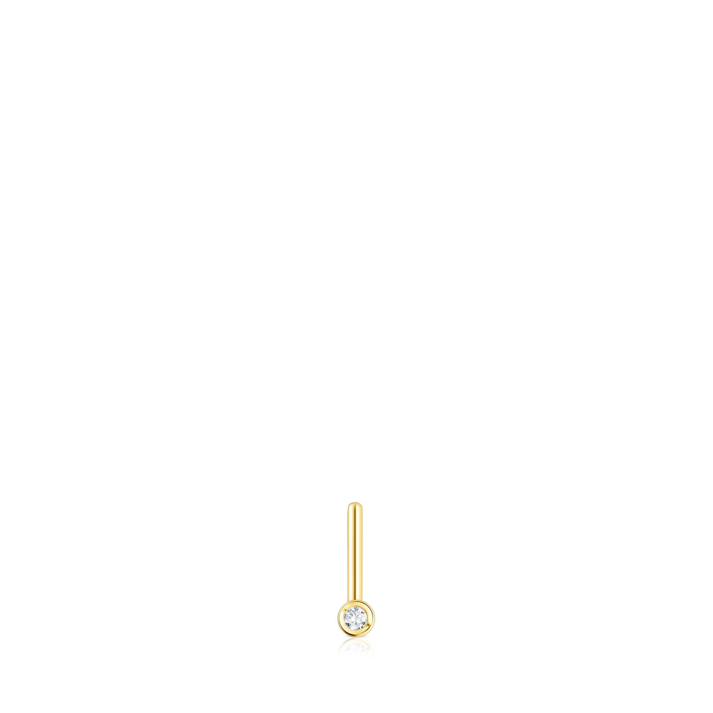 Gold TOUS Basics nose Piercing with diamond