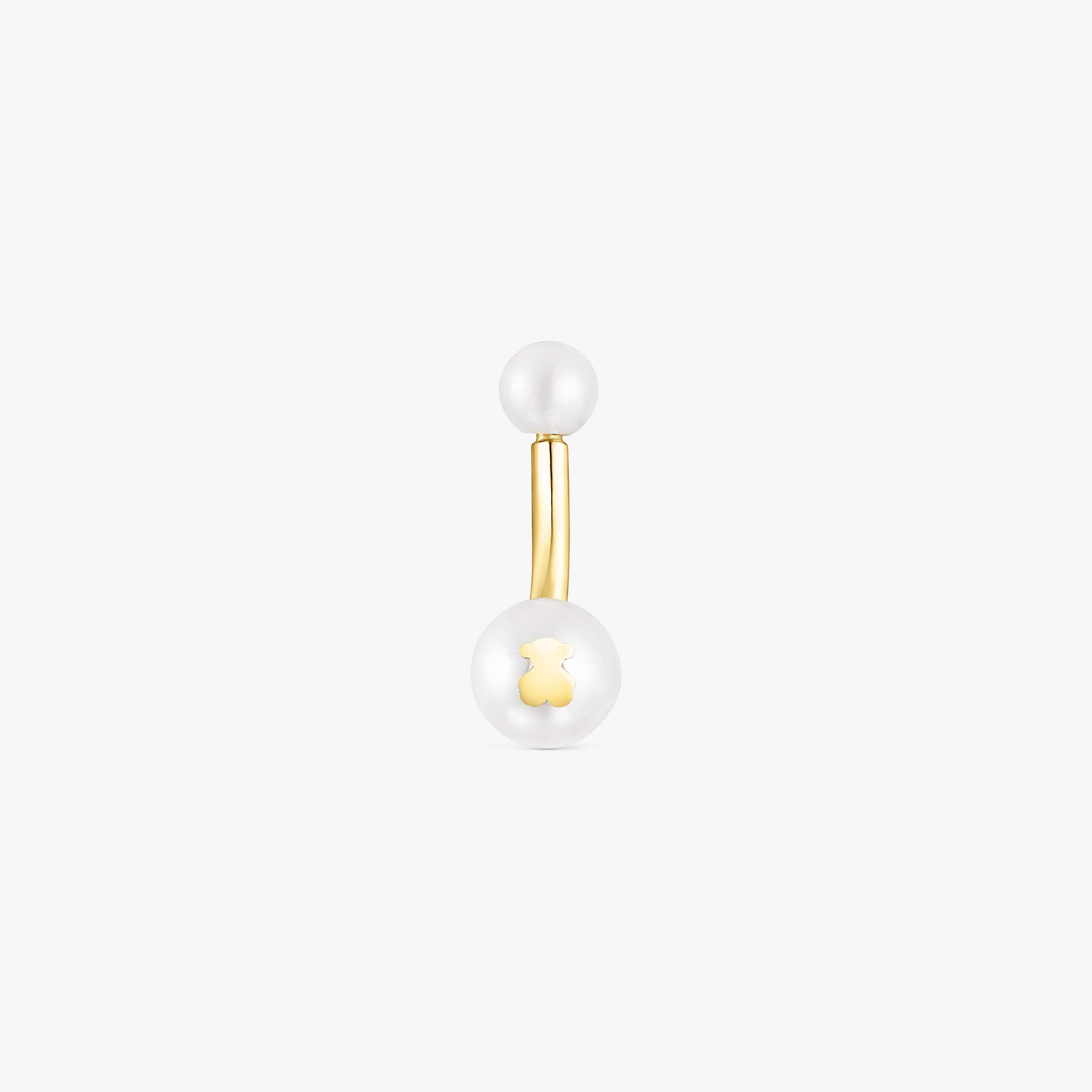 18K solid gold TOUS Pearl navel Piercing with pearls