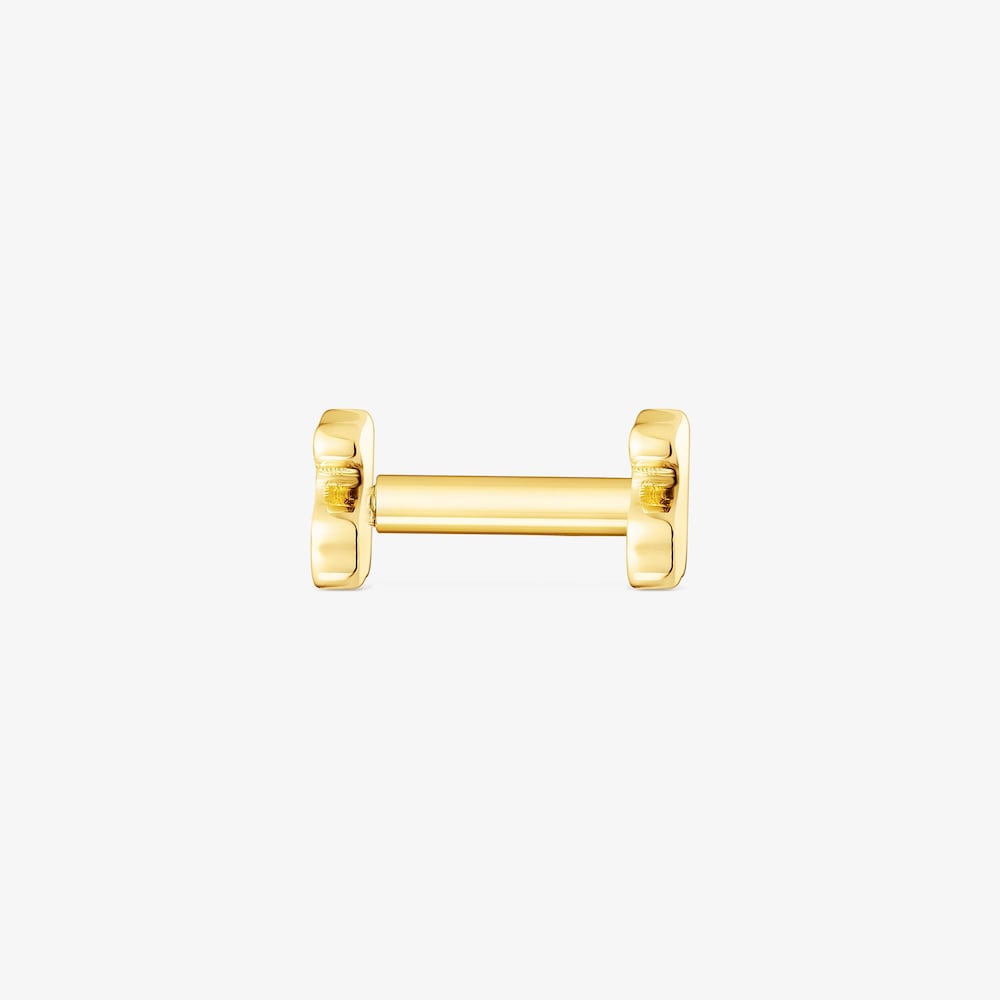 Tous Piercing &ndash; Oboustrann&aacute; n&aacute;u&scaron;nice do ucha ze žlut&eacute;ho zlata s motivem medv&iacute;dka