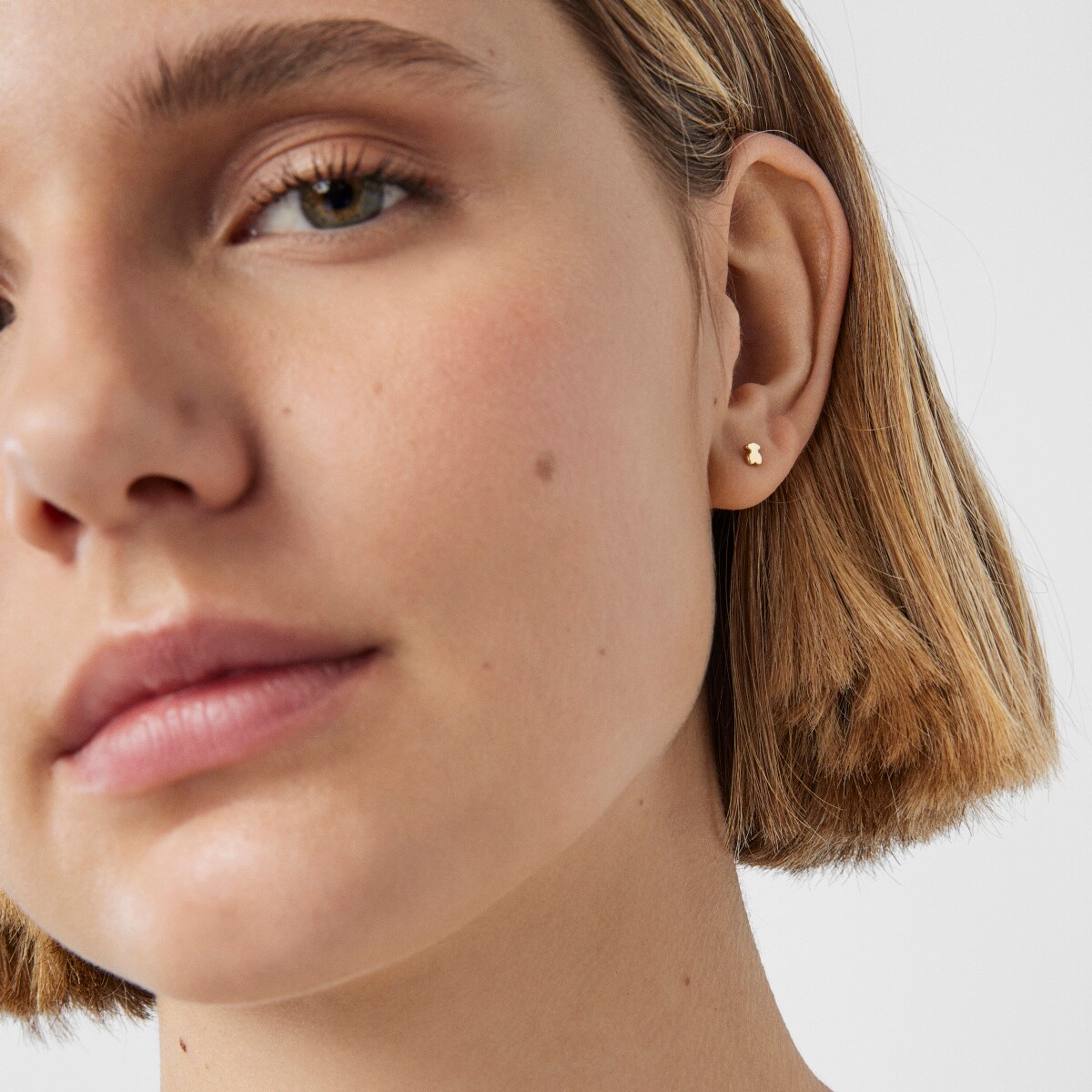 Pack of gold TOUS Pearl ear Piercings with diamond and pearl