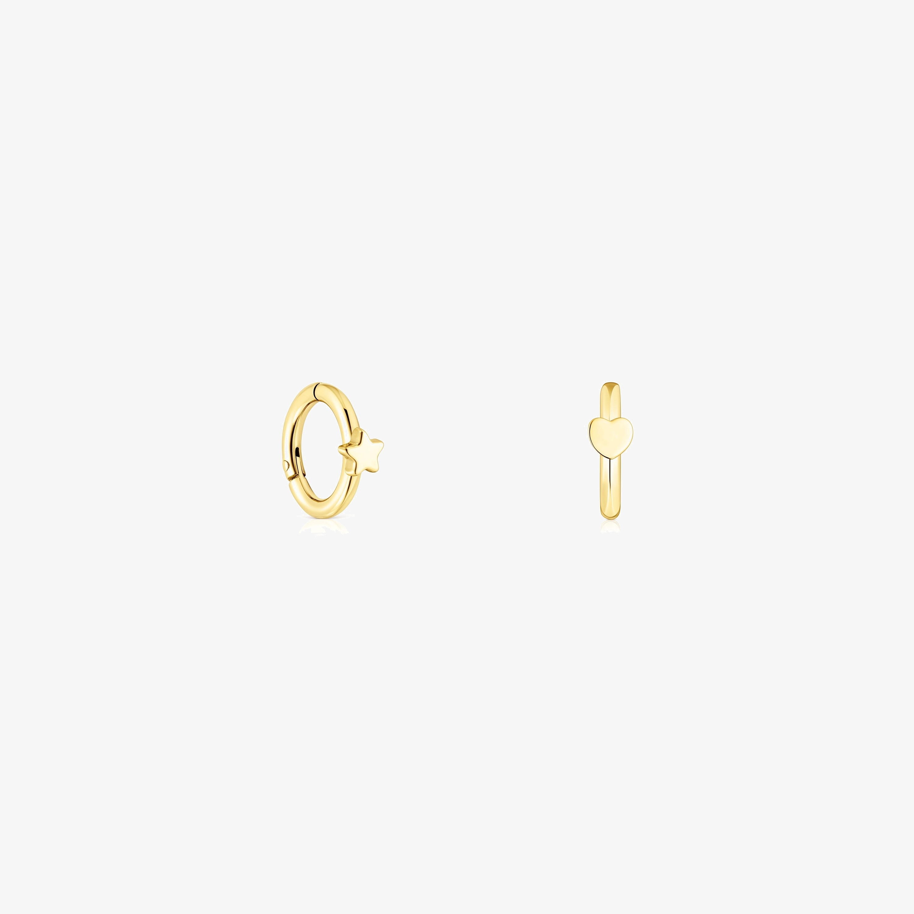 Gold-colored IP Steel TOUS Basics ear Piercing
