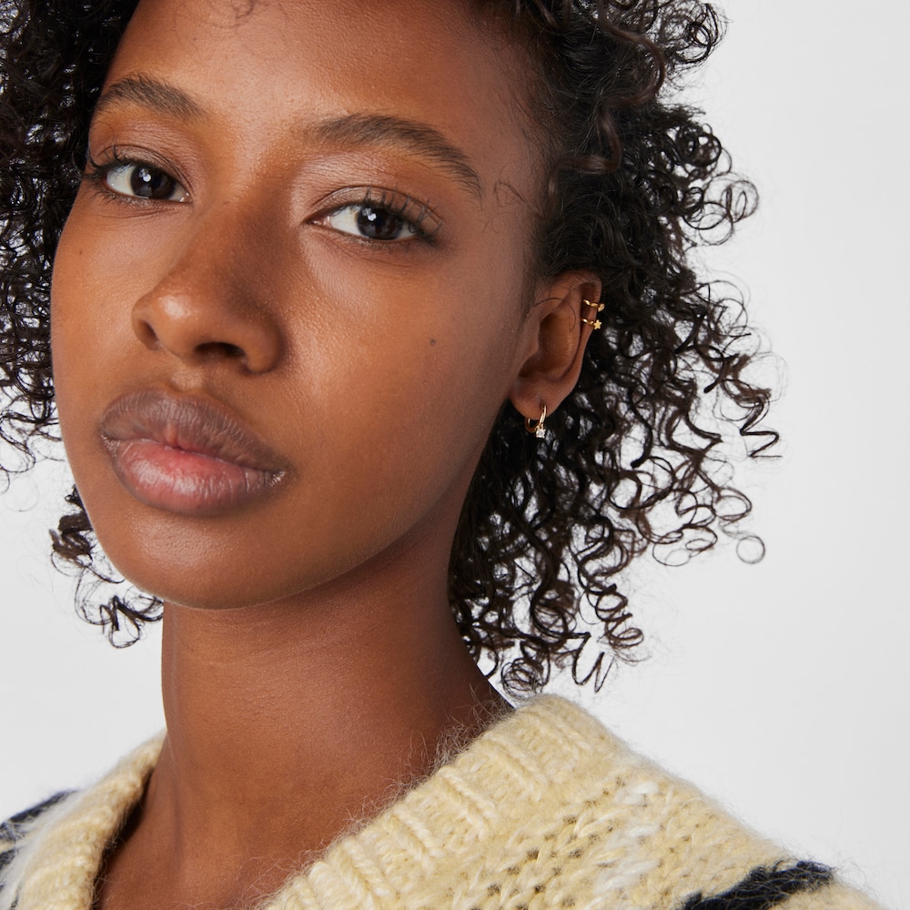 Gold-colored IP Steel TOUS Basics ear Piercing