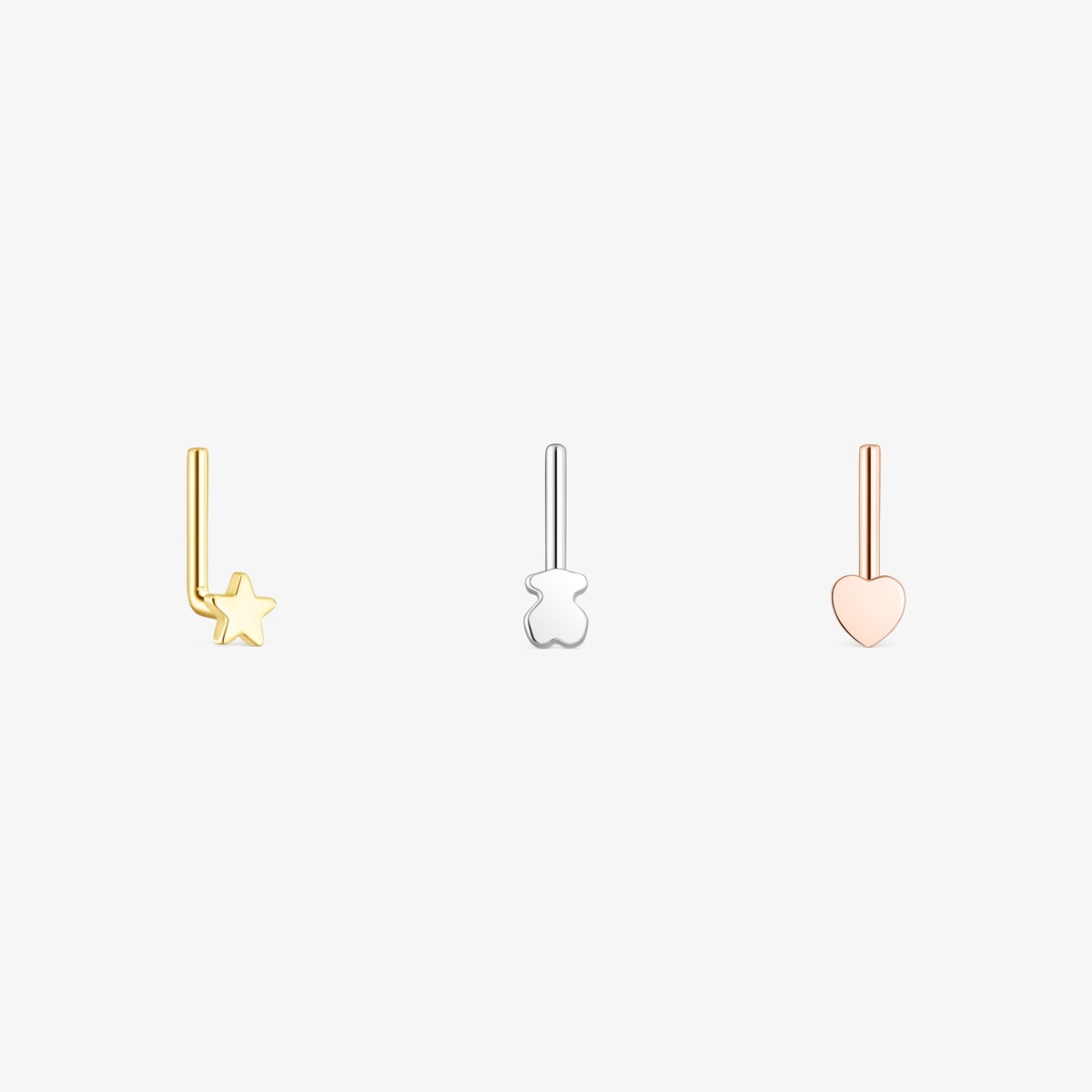 Tous - Pack De Piercings De Nariz Tous Basics De Acero Tricolor - Multi