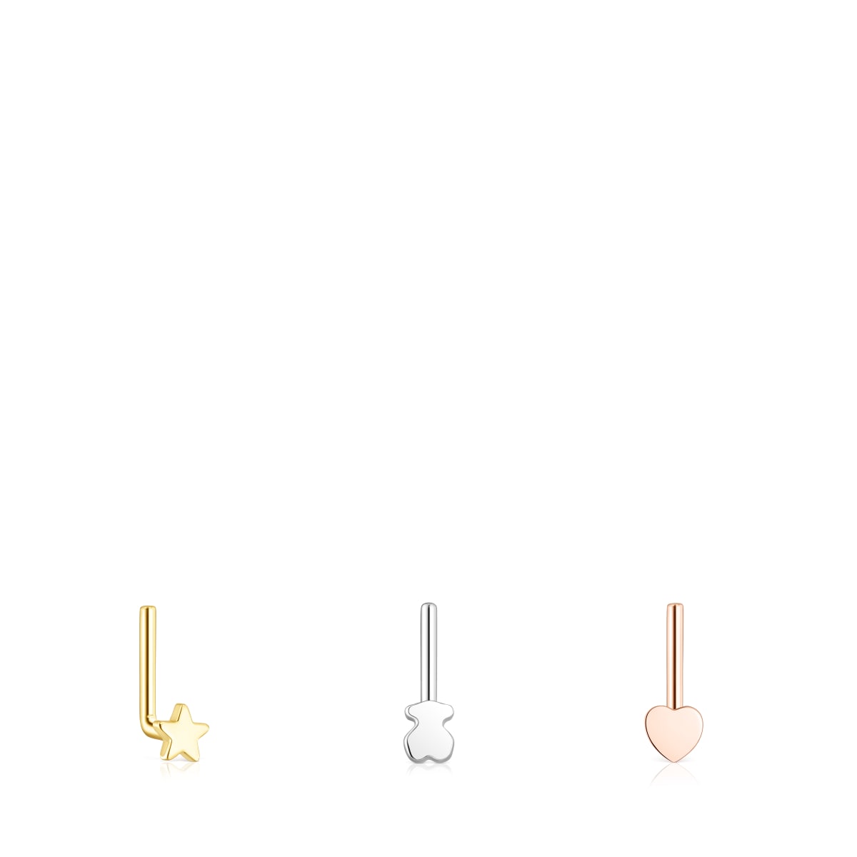 Pack of tricolored steel TOUS Basics nose Piercings