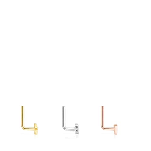 Pack de Piercings de nariz TOUS Basics de acero tricolor