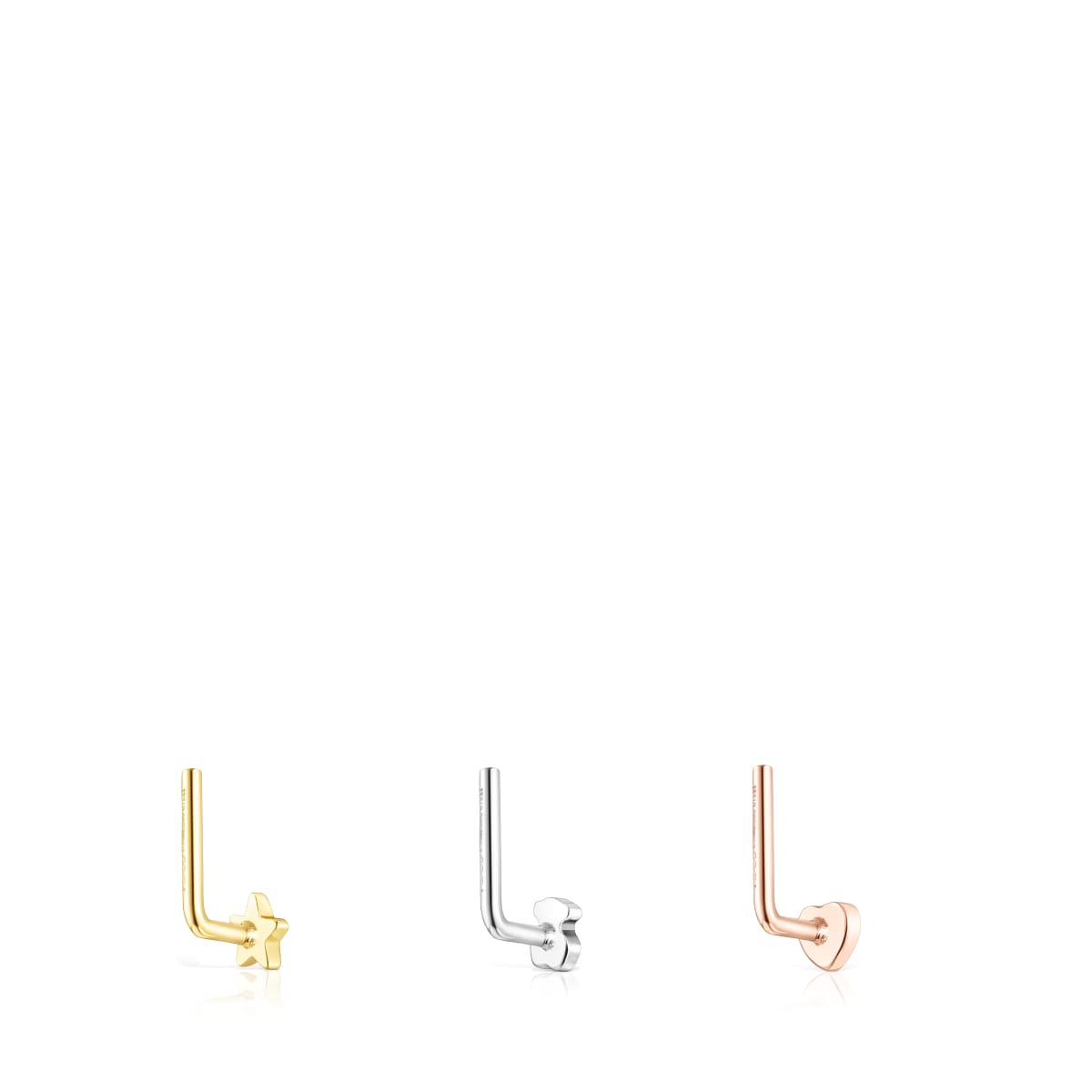 Pack of tricolored steel TOUS Basics nose Piercings