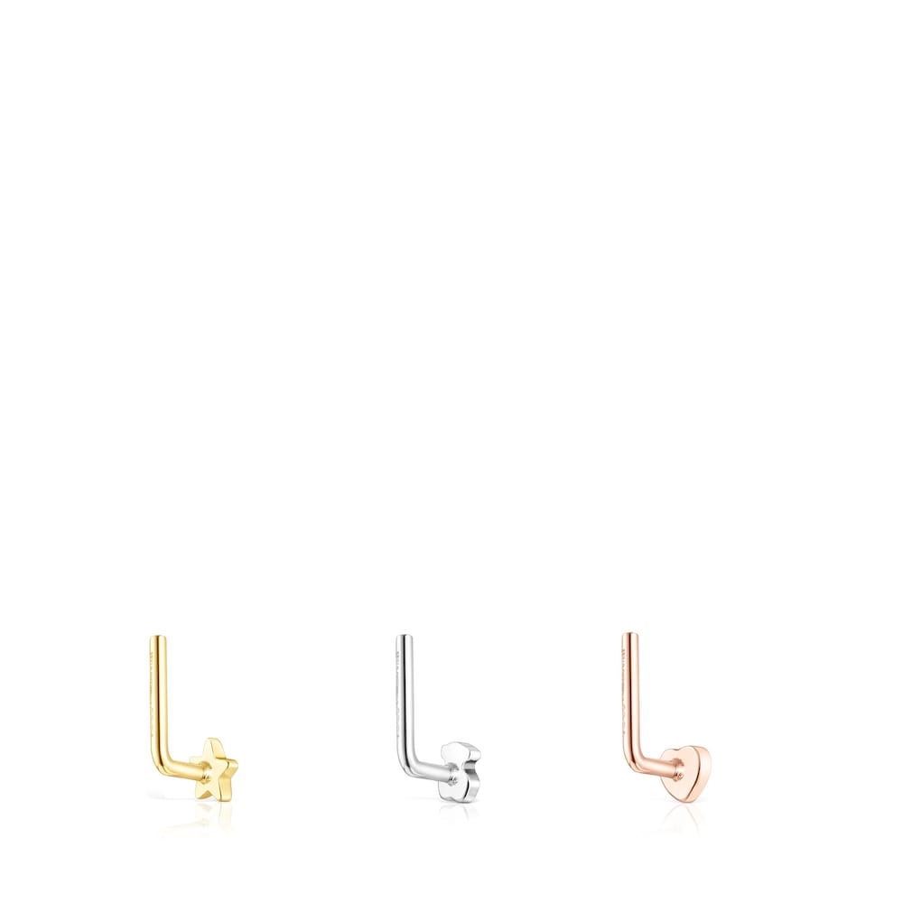 Pack de Piercings de nariz TOUS Basics de acero tricolor Pack de Piercings de nariz TOUS Basics de acero tricolor