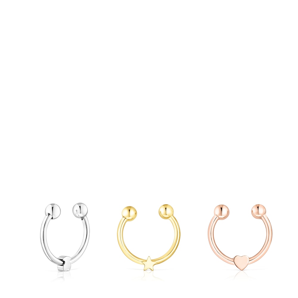 Pack de Aros septum de acero tricolor TOUS Basics