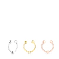 Pack of tricolored steel TOUS Basics septum Rings