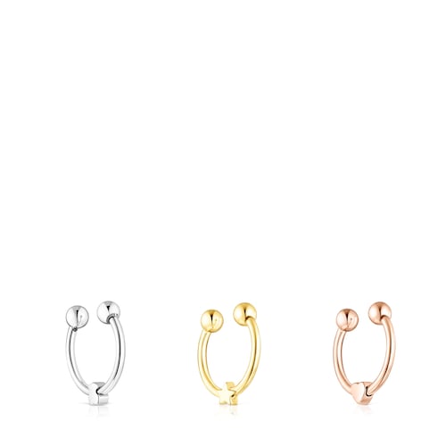 Pack of tricolored steel TOUS Basics septum Rings