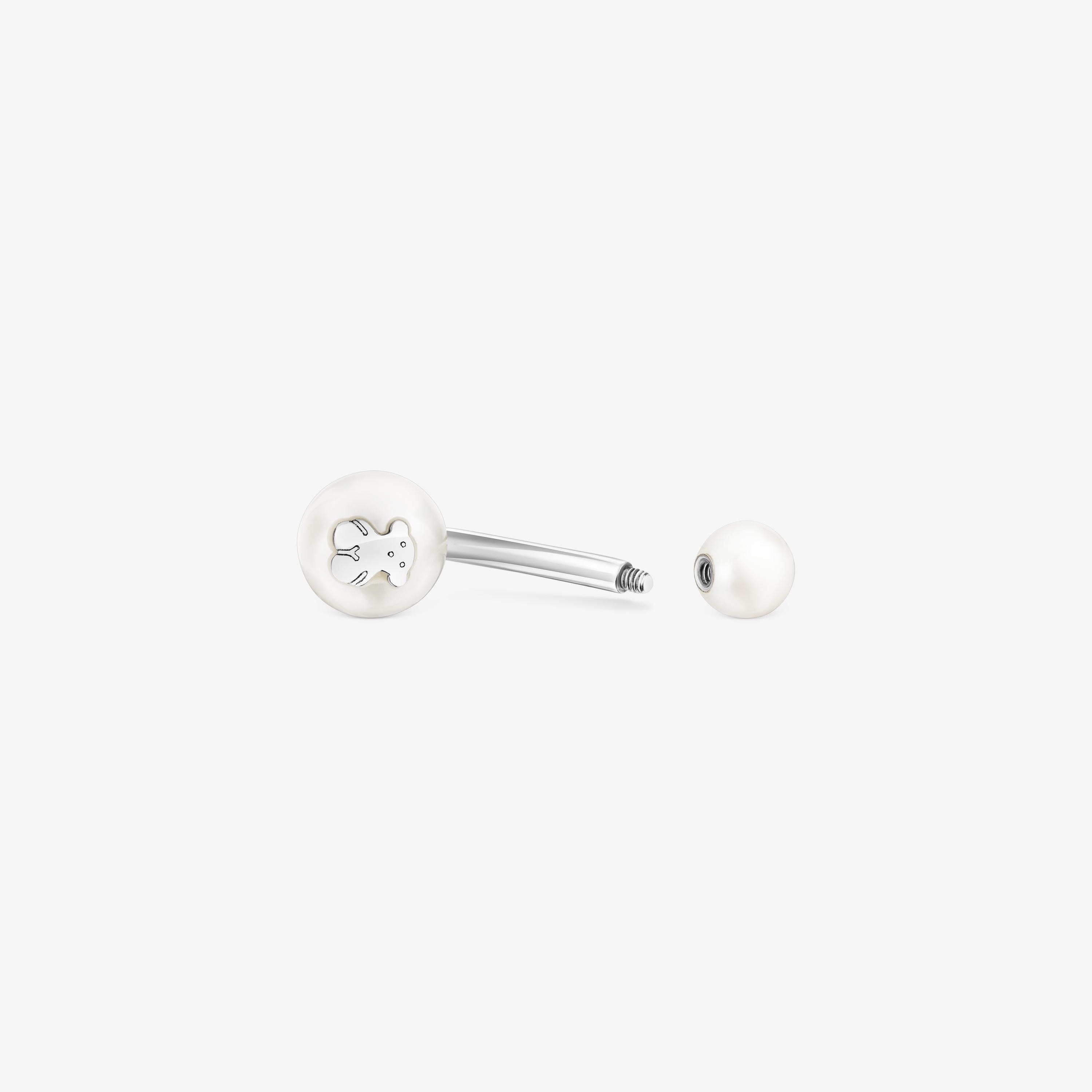Steel TOUS Pearl navel Piercing with pearls