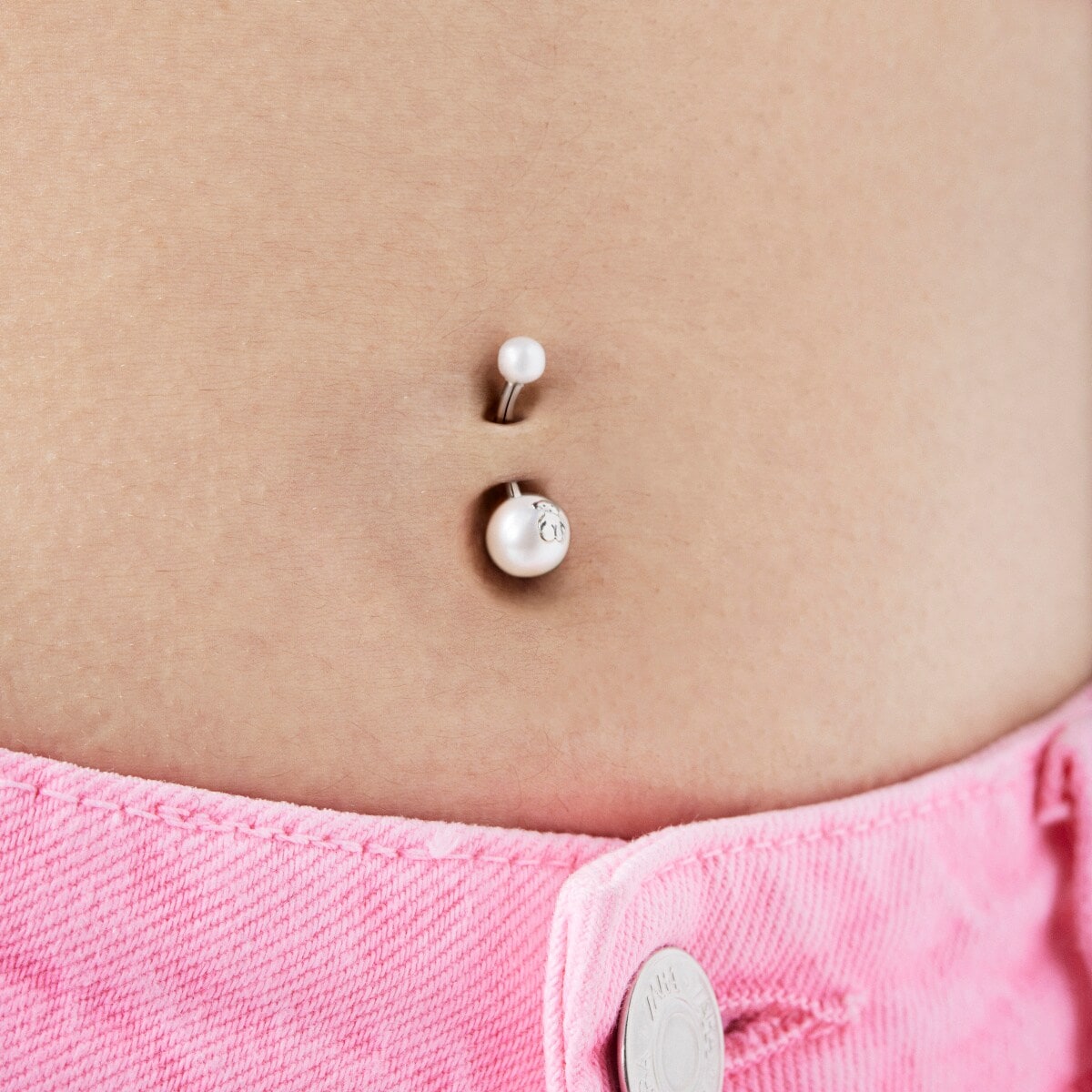 Steel TOUS Pearl navel Piercing with pearls