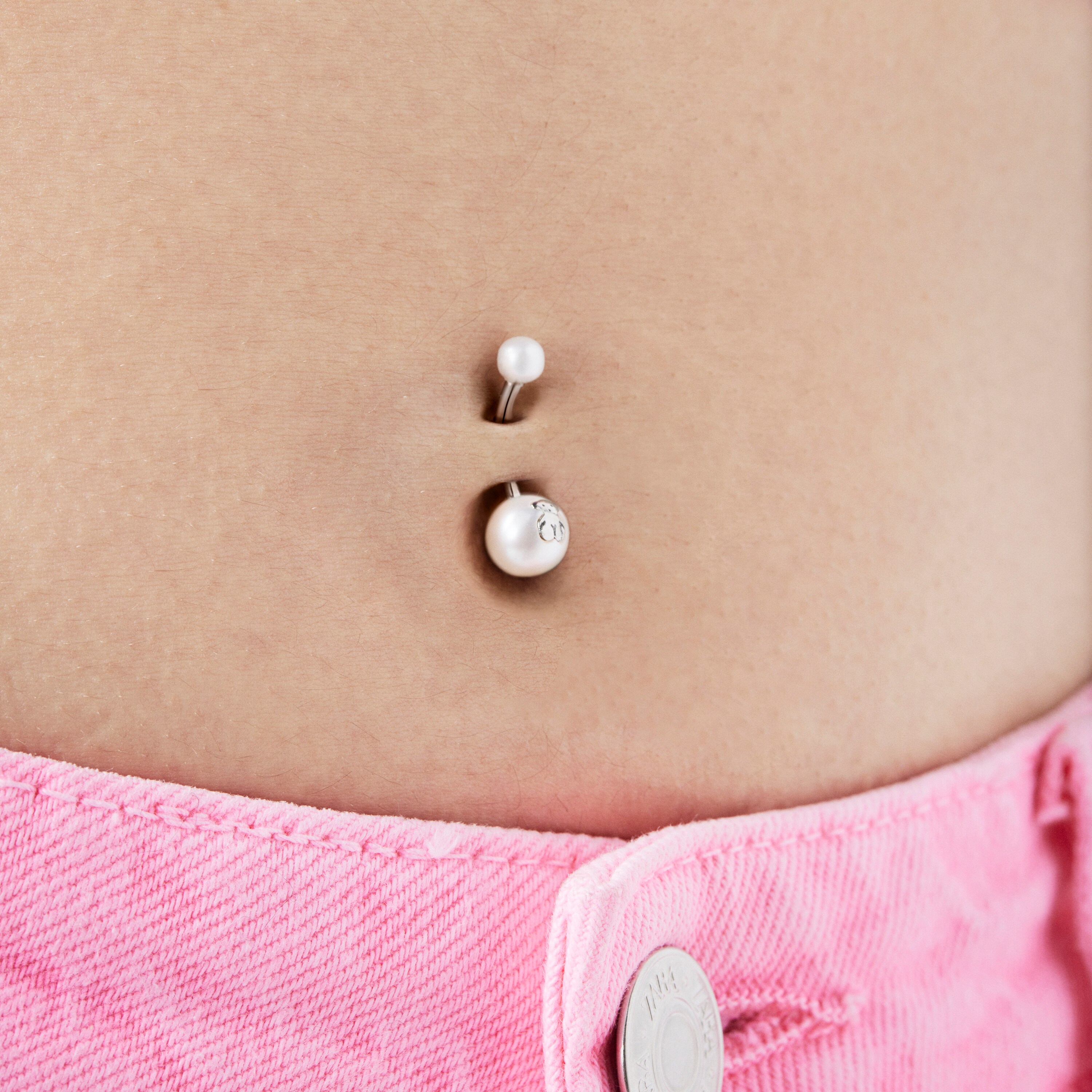 Piercing de ombligo TOUS Pearl de acero y perlas