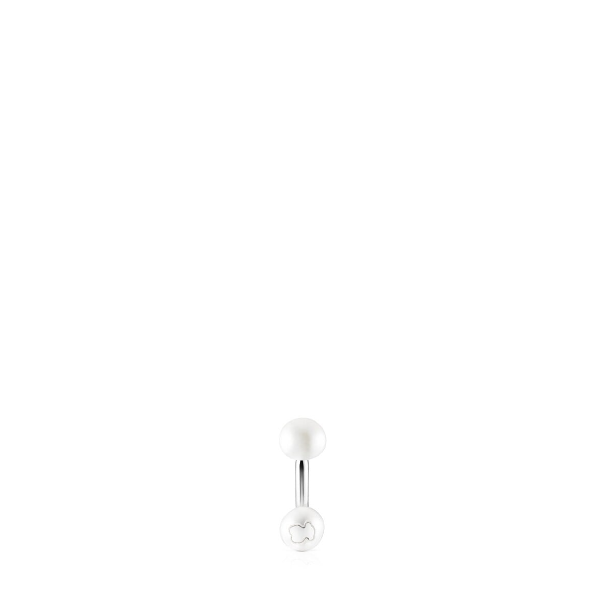 Steel TOUS Pearl ear Piercing with pearls