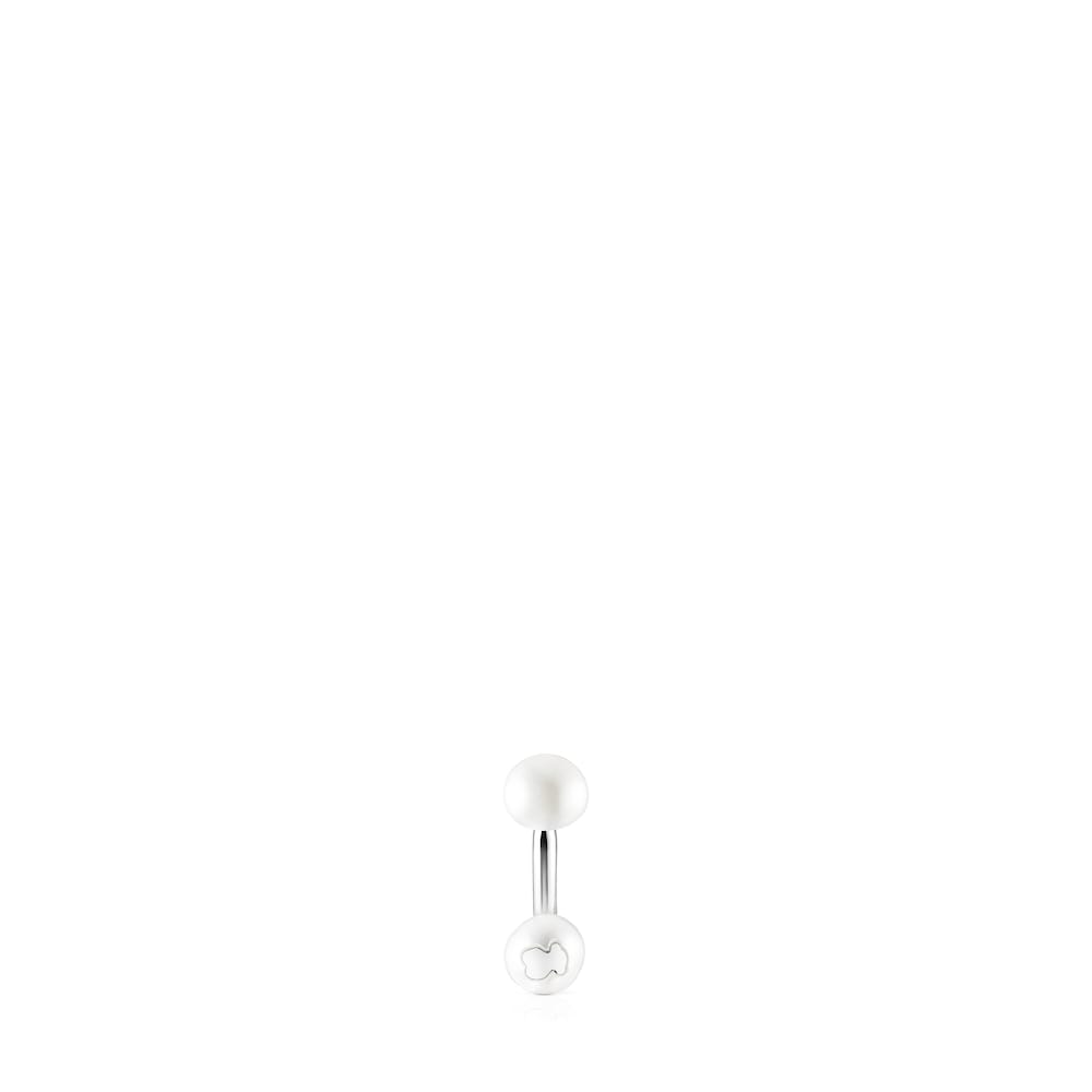 Steel TOUS Pearl ear Piercing with pearls