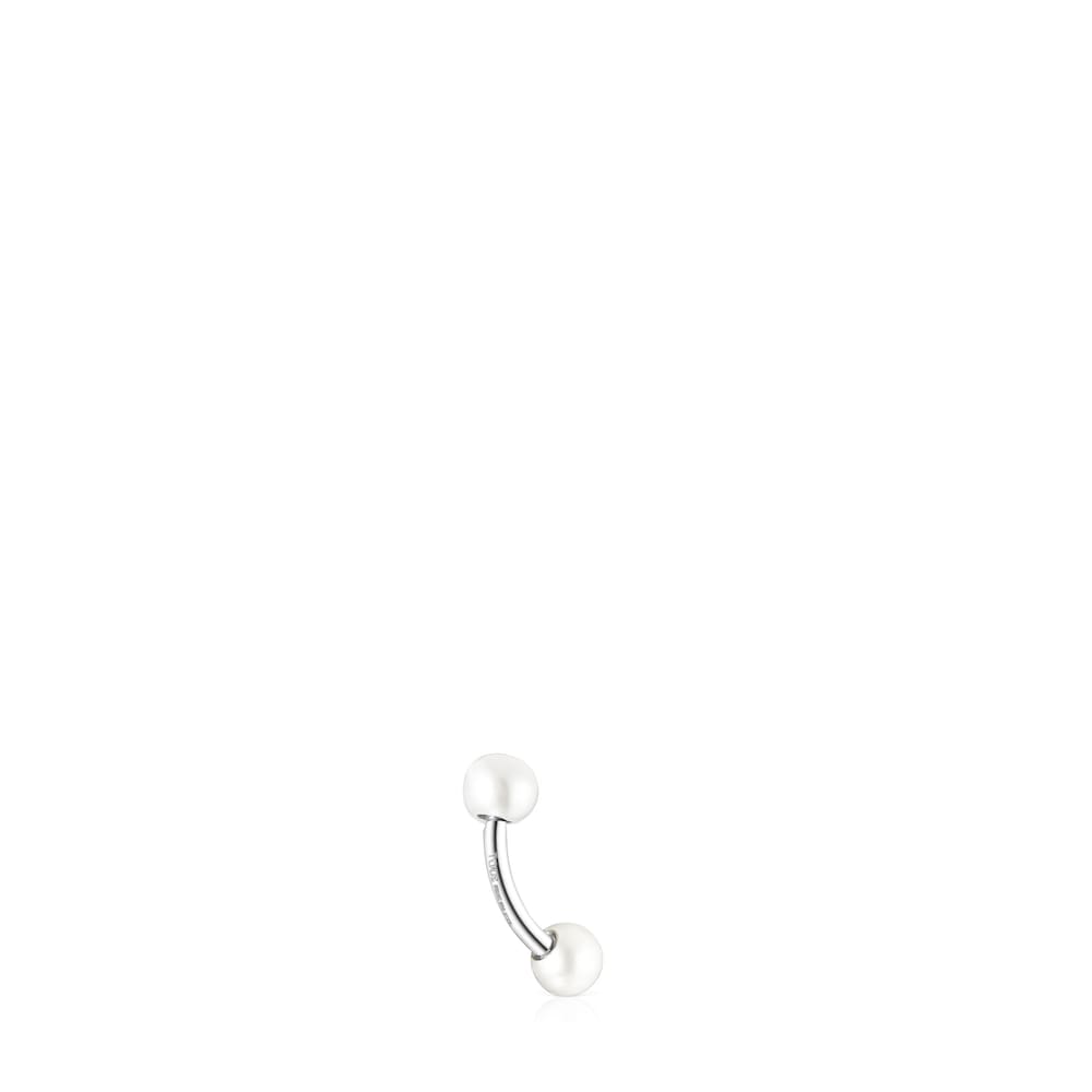Steel TOUS Pearl ear Piercing with pearls image number 2