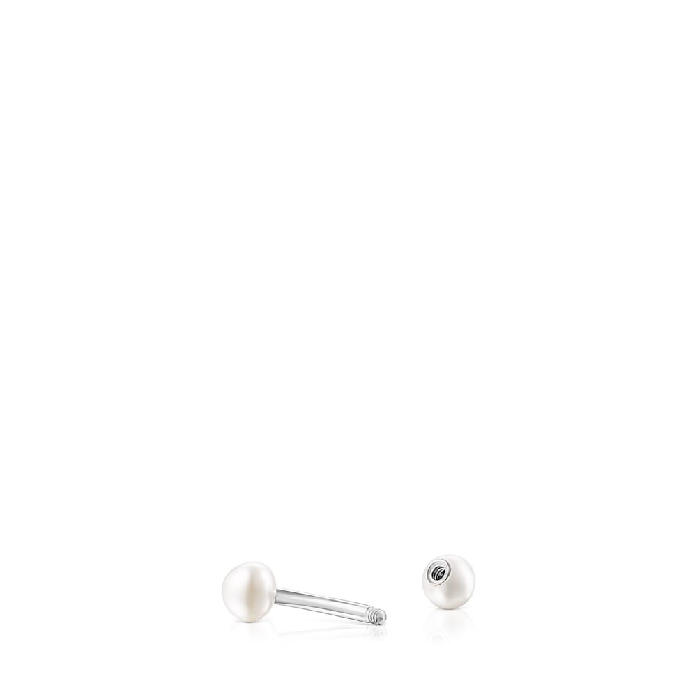 Steel TOUS Pearl ear Piercing with pearls image number 4