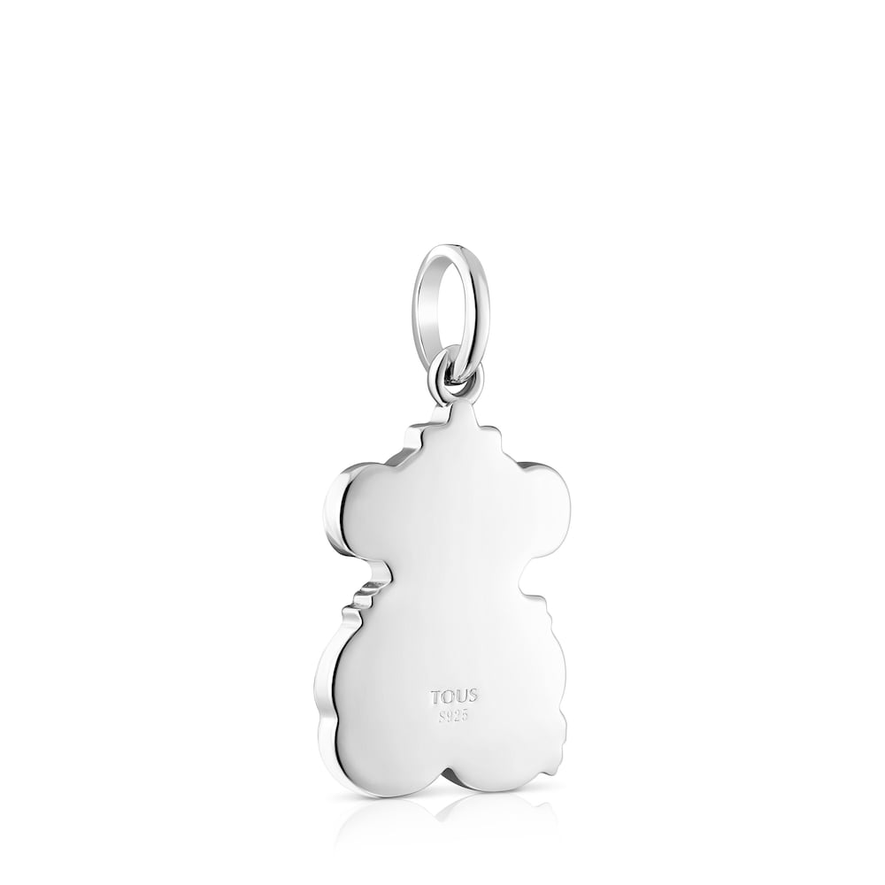 Silver Xmas Collection tree bear Pendant with mother-of-pearl  