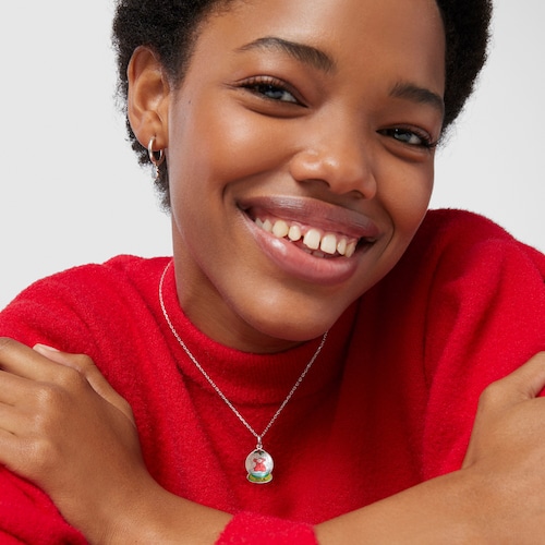 Silver Xmas Collection snow ball Pendant with mother-of-pearl  