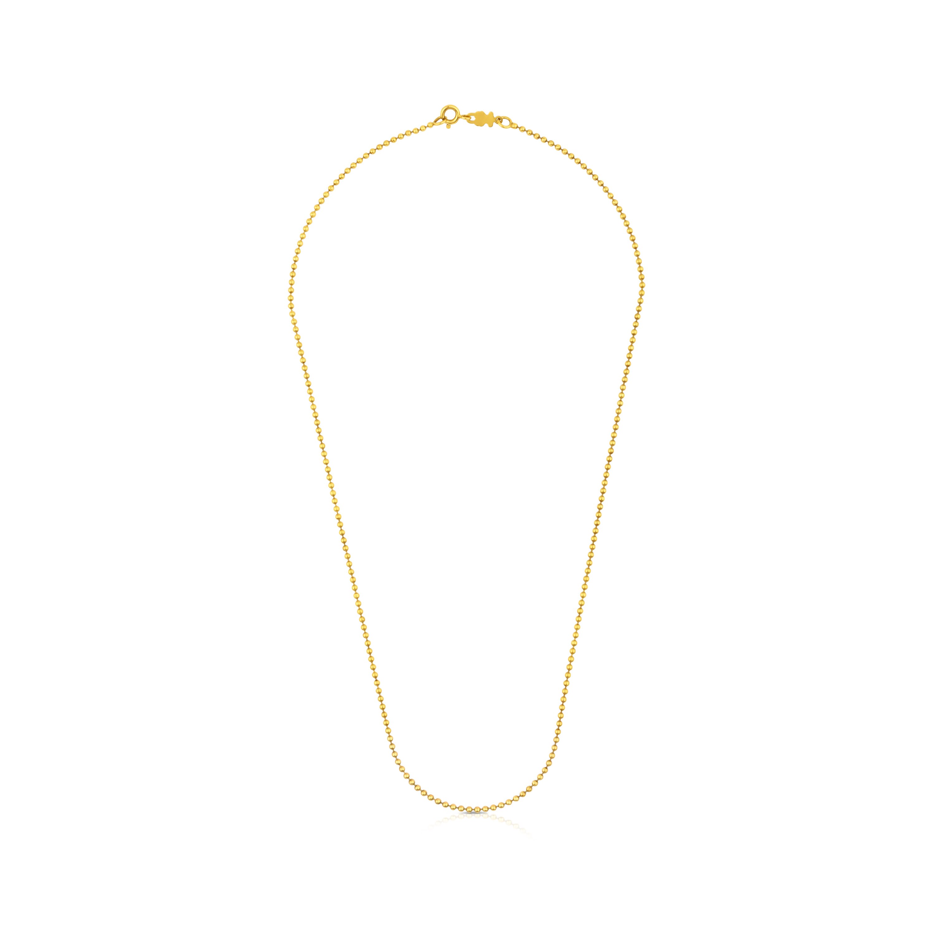 Medium Chain with 18kt gold plating over silver with 1.8 mm balls measuring 50 cm TOUS Chain