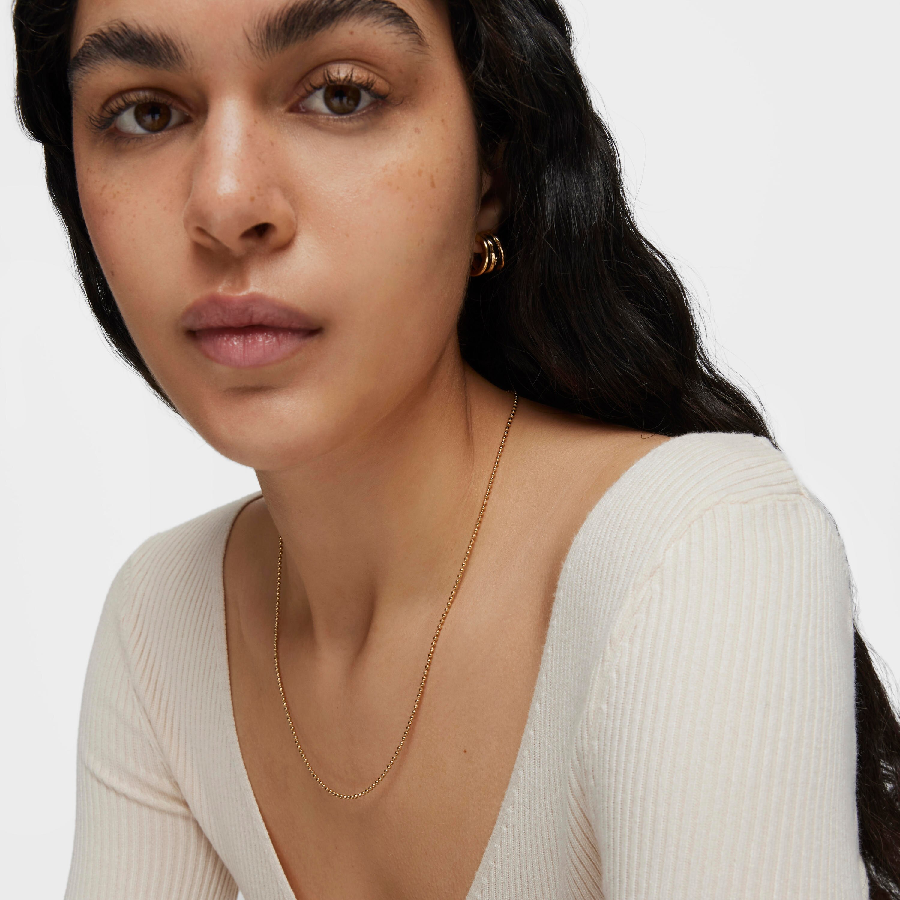 Medium Chain with 18kt gold plating over silver with 1.8 mm balls measuring 50 cm TOUS Chain