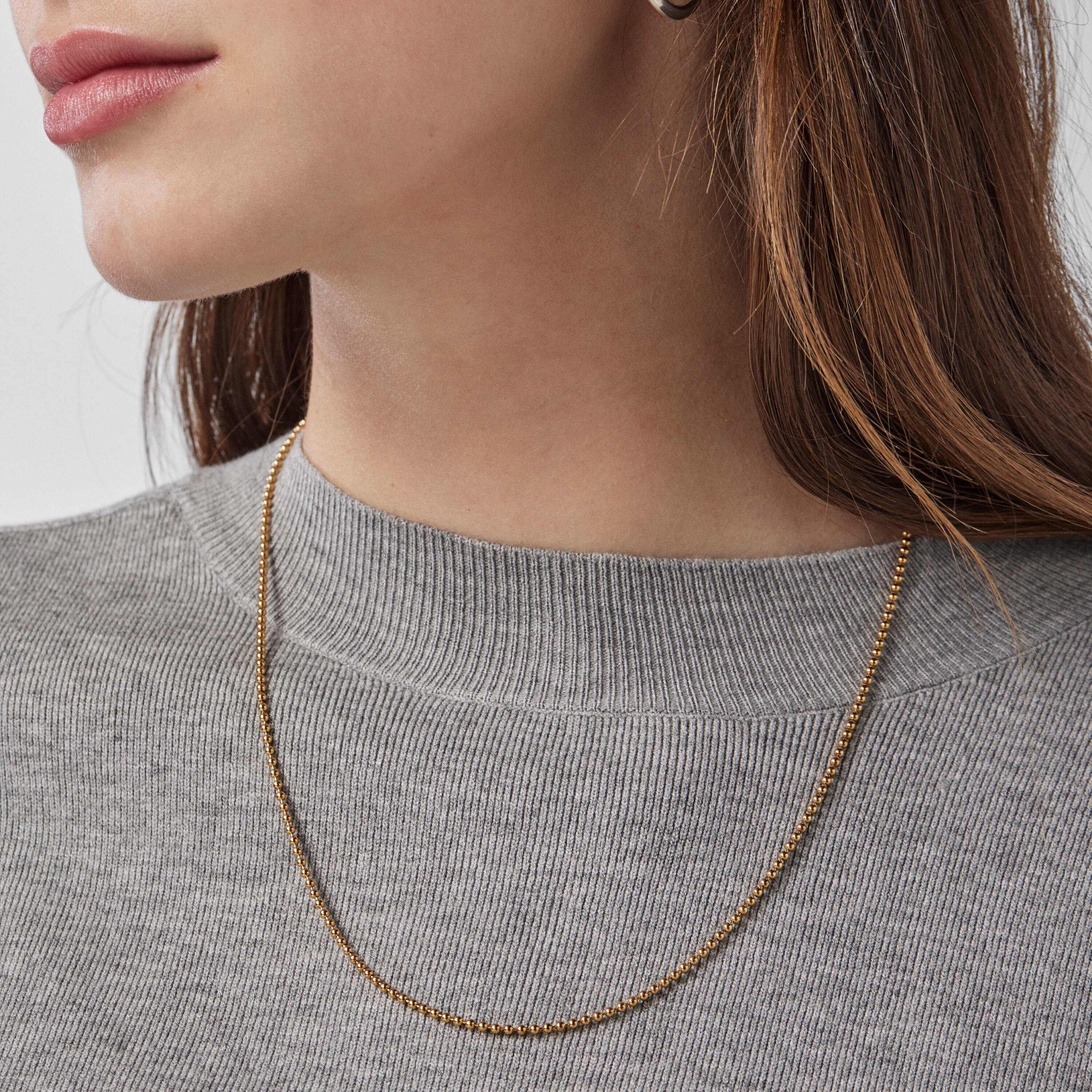 Medium Chain with 18kt gold plating over silver with 1.8 mm balls measuring 50 cm TOUS Chain