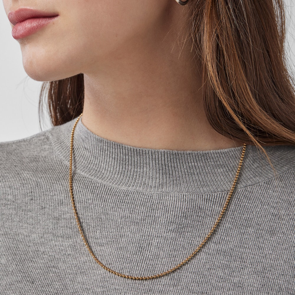 Medium Chain with 18kt gold plating over silver with 1,8 mm balls measuring 50 cm TOUS Chain
