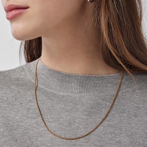 Medium Chain with 18kt gold plating over silver with 1,8 mm balls measuring 50 cm TOUS Chain