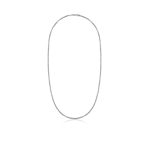 Gargantilla larga de titanio con anillas redondas, 80 cm Chain