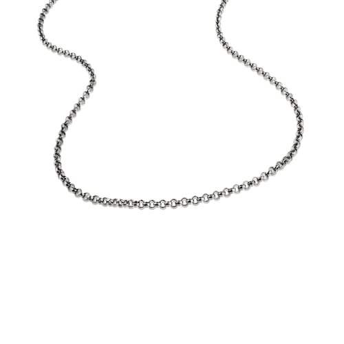 Gargantilla larga de titanio con anillas redondas, 80 cm Chain