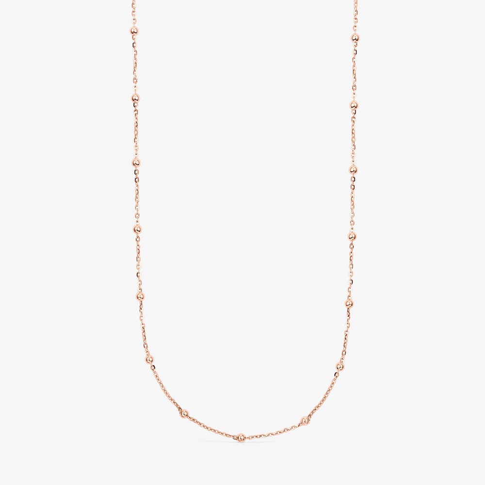 Collier ras du cou en argent plaqu&eacute; or rose 18&nbsp;ct et billes TOUS Chain