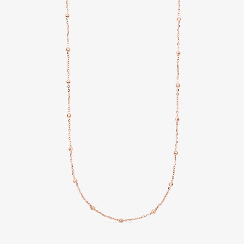 Gargantilla con ba&ntilde;o de oro rosa de 18&nbsp;kt sobre plata y bolas TOUS Chain