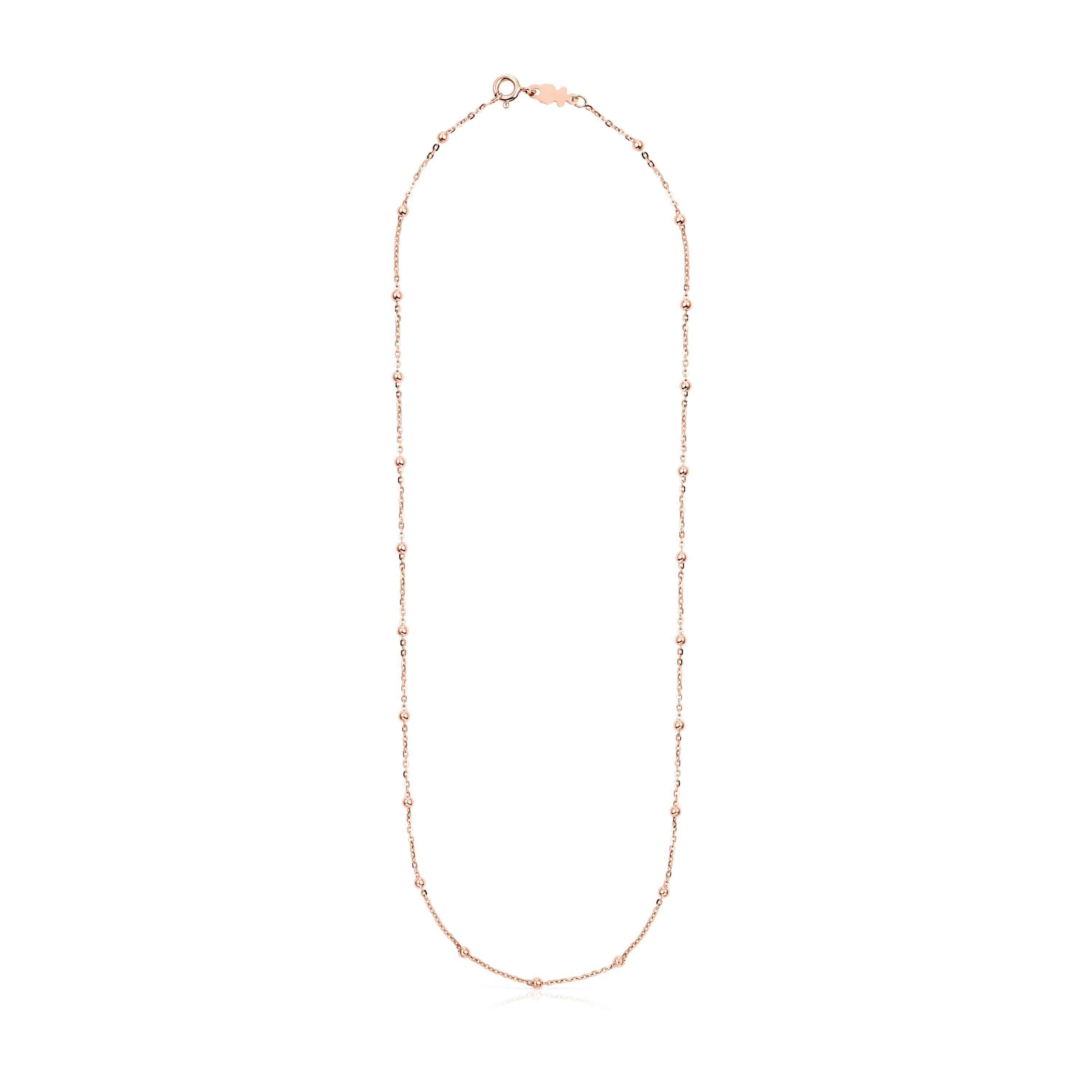 Choker with 18kt rose-gold plating over silver and balls TOUS Chain