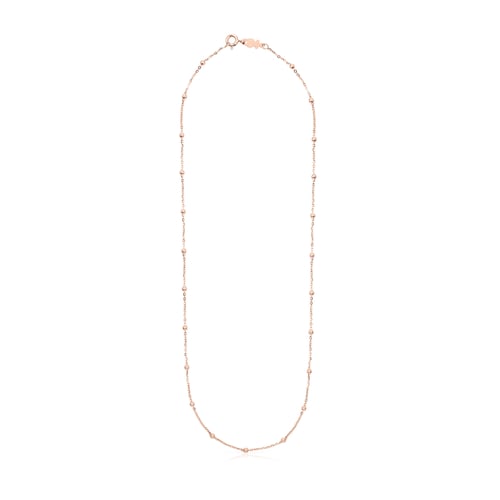 Choker with 18kt rose-gold plating over silver and balls TOUS Chain