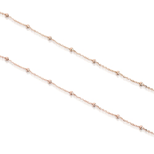 Choker with 18kt rose-gold plating over silver and balls TOUS Chain