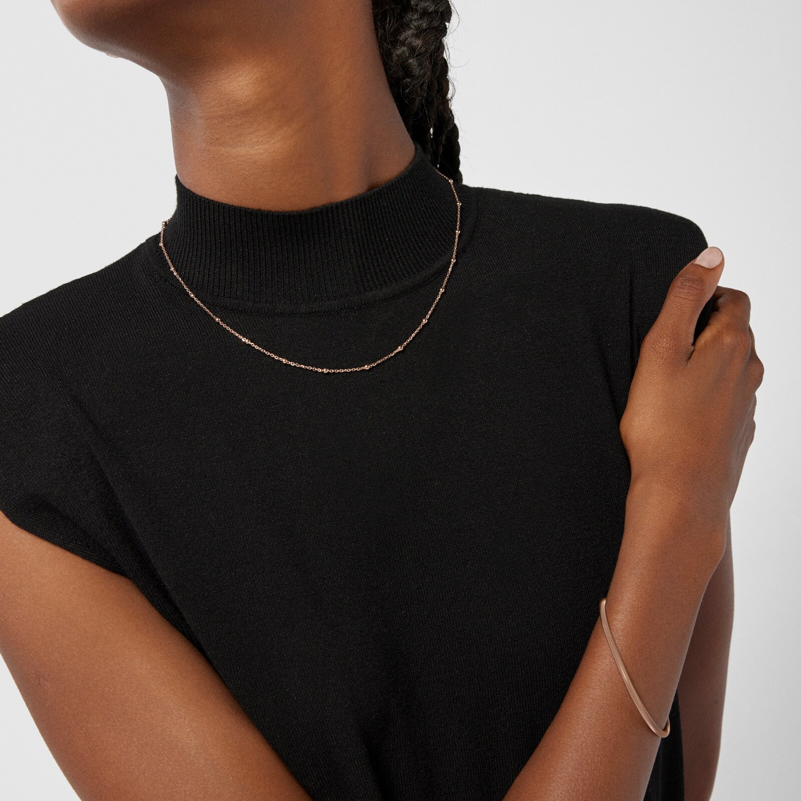 Choker with 18kt rose-gold plating over silver and balls TOUS Chain