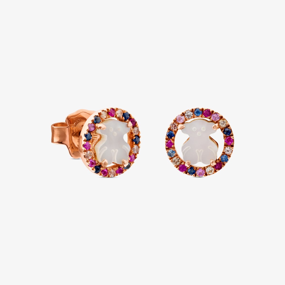 Tous - Pendientes Con Baño De Oro Rosa 18 Kt Sobre Plata Y Nácar Y Zafiro Multicolor Camille - Multi