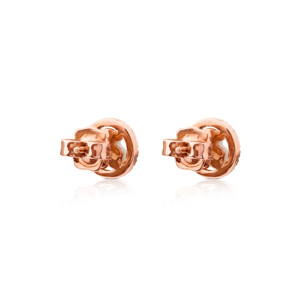 Pendientes con baño de oro rosa 18 kt sobre plata y nácar y zafiro multicolor Camille Pendientes con baño de oro rosa 18 kt sobre plata y nácar y zafiro multicolor Camille