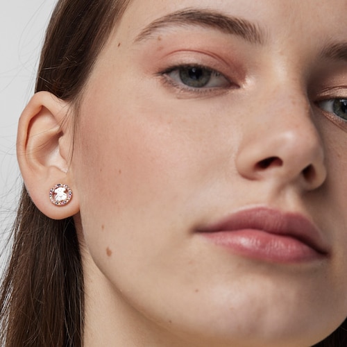 Rose Vermeil Silver Camille Earrings with Mother-of-Pearl and multicolored Sapphire