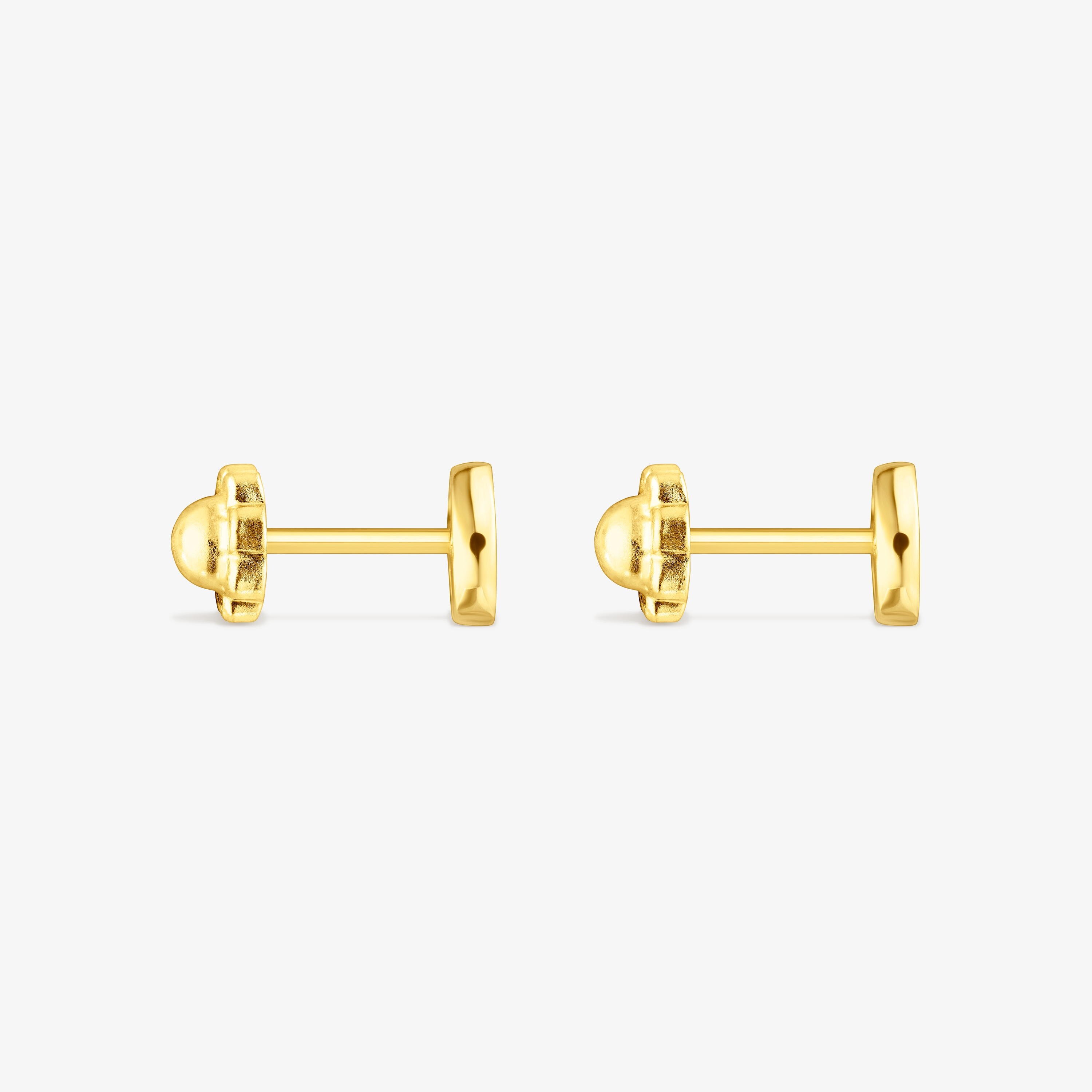 18K solid gold Camee Earrings with Mother-of-Pearl