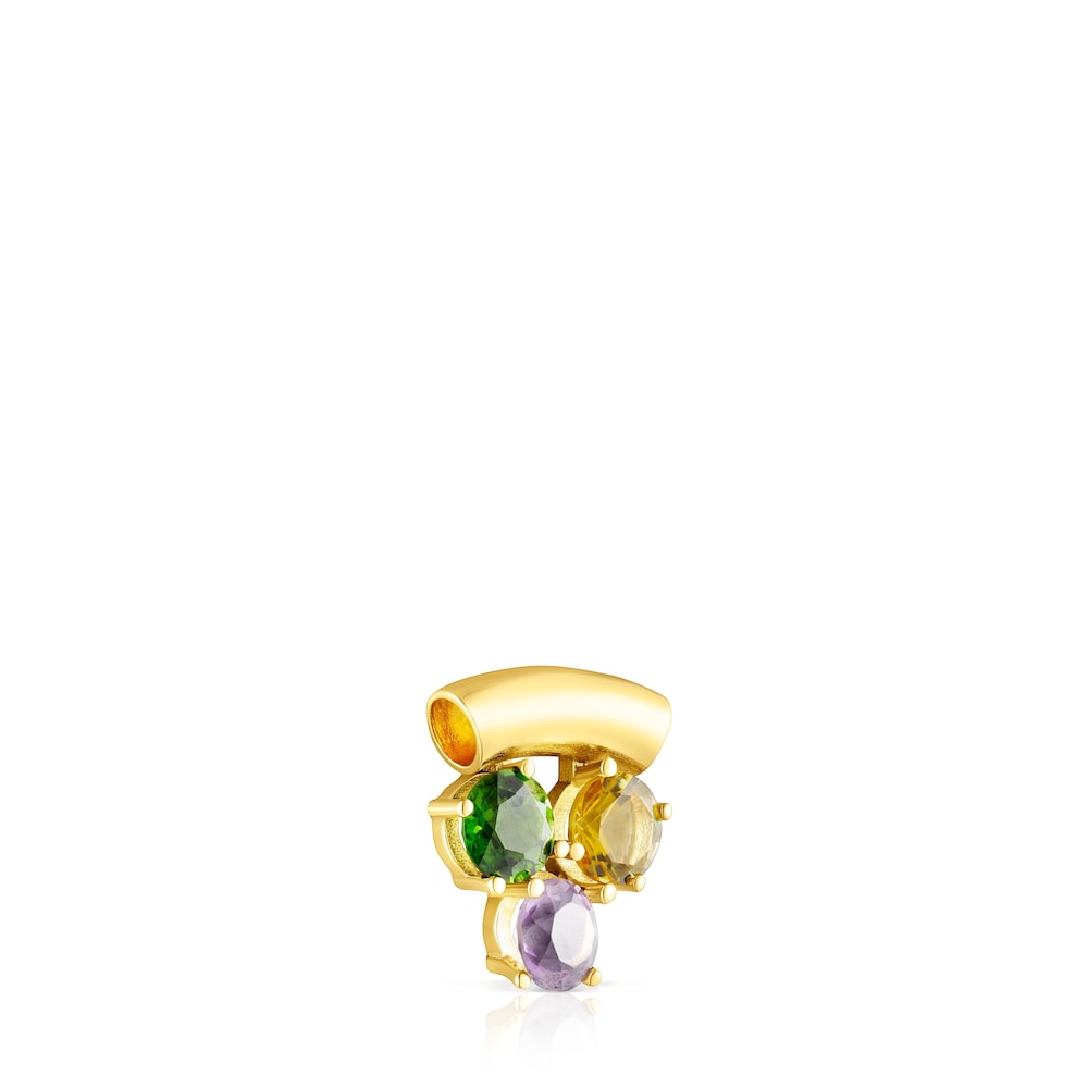 Colgante con baño de oro 18 kt sobre plata y gemas Hold image number 1