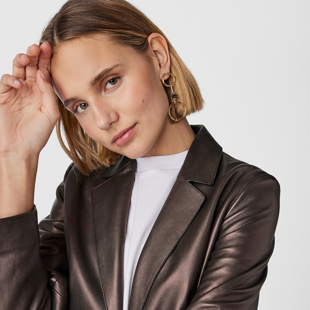 Colgante grande con ba&ntilde;o de oro 18 kt sobre plata y cuarzo Hold