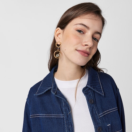 Colgante con baño de oro 18 kt sobre plata y iolita y citrino Hold