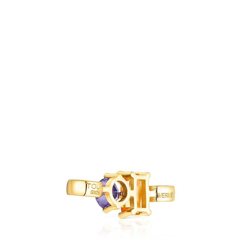 Colgante con baño de oro 18 kt sobre plata y iolita y citrino Hold image number 4