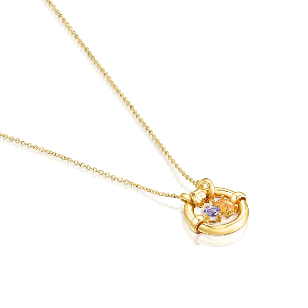 Colgante con baño de oro 18 kt sobre plata y iolita y citrino Hold image number 6