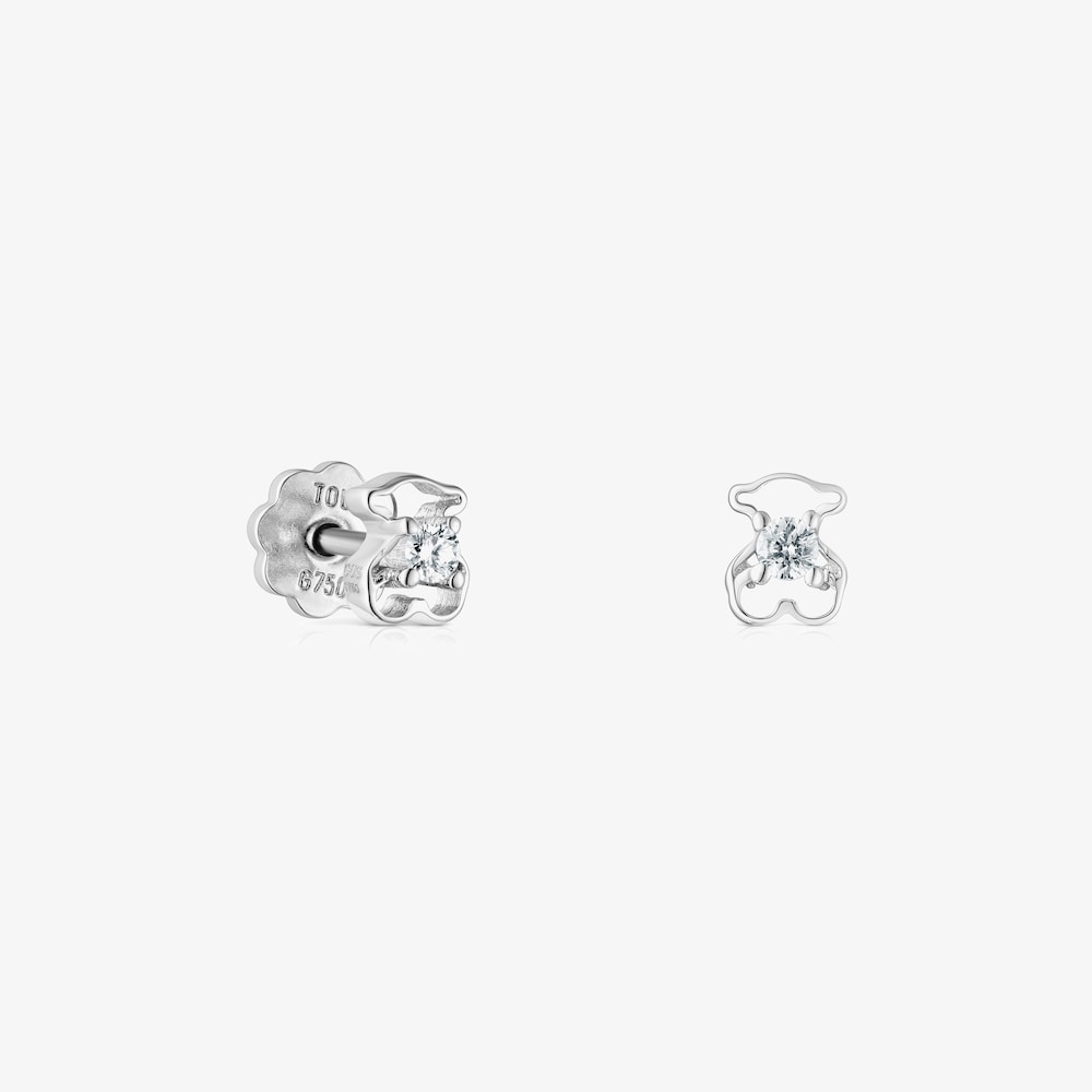 Pendientes de oro blanco con diamantes Silueta