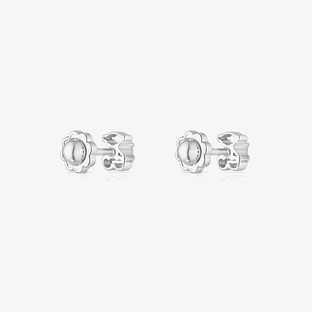 Pendientes de oro blanco con diamantes Silueta